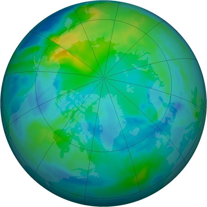 Arctic ozone map for 17 October 2013